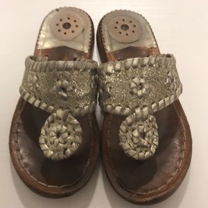 Jack Rogers gold sparkle sandals